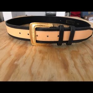 Vintage Carlisle cream on black belt